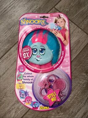 Y2K Vintage Shnooks Pink & Blue Plush Pet with Pink Accessories by Zuru